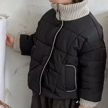 Sumi Soft Funnel Neck Padded Coat (Black)